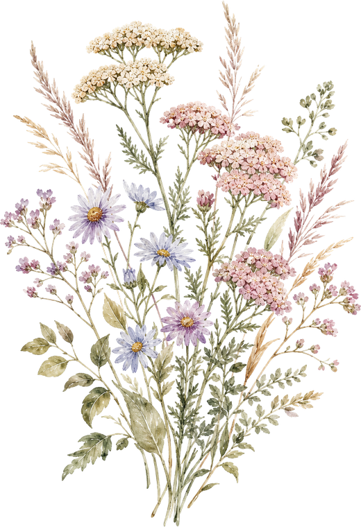 Watercolor wildflower sprig
